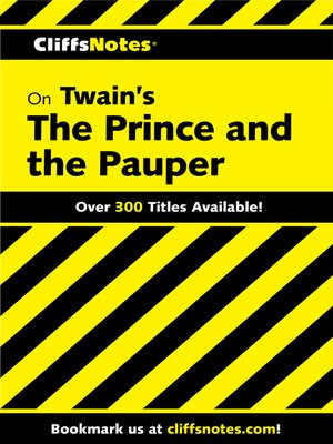 cover image of CliffsNotes on Twain's the Prince and the Pauper